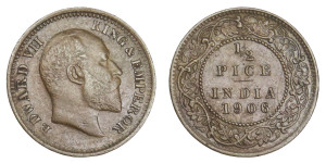 Edward VII King & Emperor, 1/2 Pice - 1906 # Lot 2