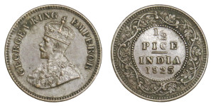 George V King Emperor, 1/2 Pice - 1925 # Lot 3