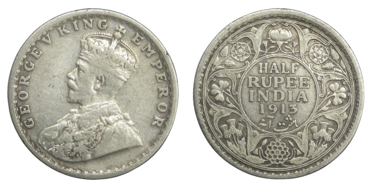 George V King Emperor, Half Rupee - 1913 # Lot 2