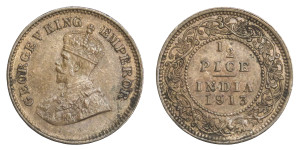 George V King Emperor, 1/2 PICE -1913