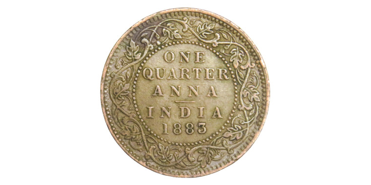 Victoria Empress, One Quarter Anna -1883 # lots 15