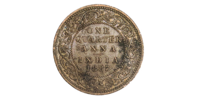 Victoria Empress, One Quarter Anna -1883 # lots 24