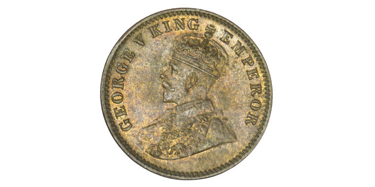 George V King Emperor, One Quarter Anna -1918 # Lot 3