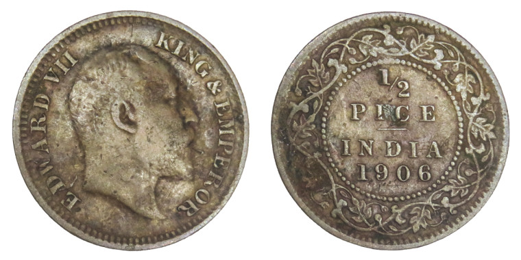 Edward VII King & Emperor, 1/2 Pice - 1906 # Lot 5