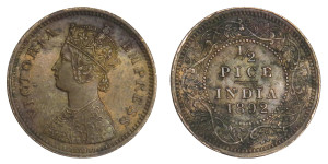 Victoria Empress, 1/2 PICE - 1892