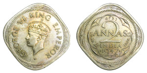 George VI King Emperor, 2 Annas- 1947