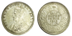 George V King Emperor, Half Rupee - 1912 # Lot 5