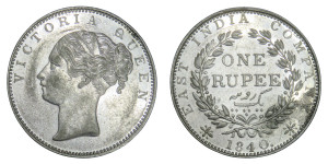 Victoria Queen, One Rupee - 1840 # Lot 3