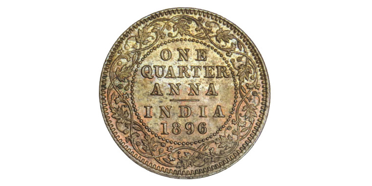 Victoria Empress, One Quarter Anna -1896 # Lots 12