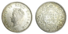 George VI King Emperor, Half Rupee - 1939