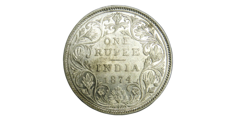 Victoria Queen, One Rupee - 1874 # Lot 4