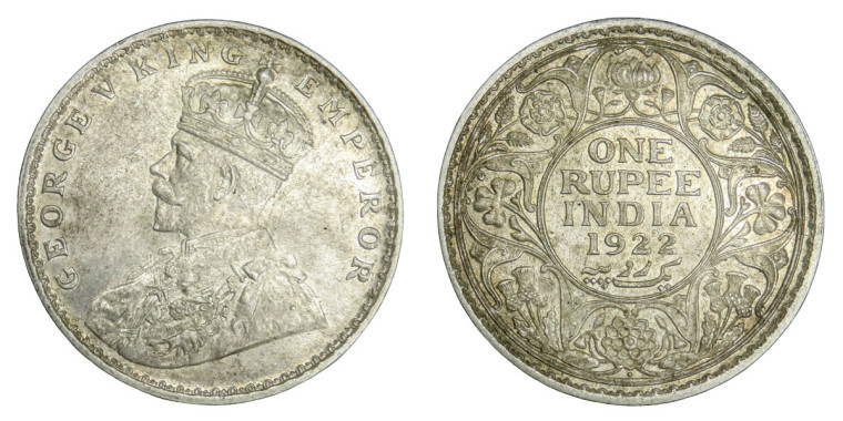 George V King Emperor, One Rupee - 1922 # Lot 1