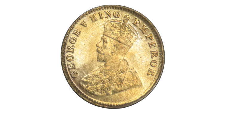 George V King Emperor, One Quarter Anna -1918 # Lot 4