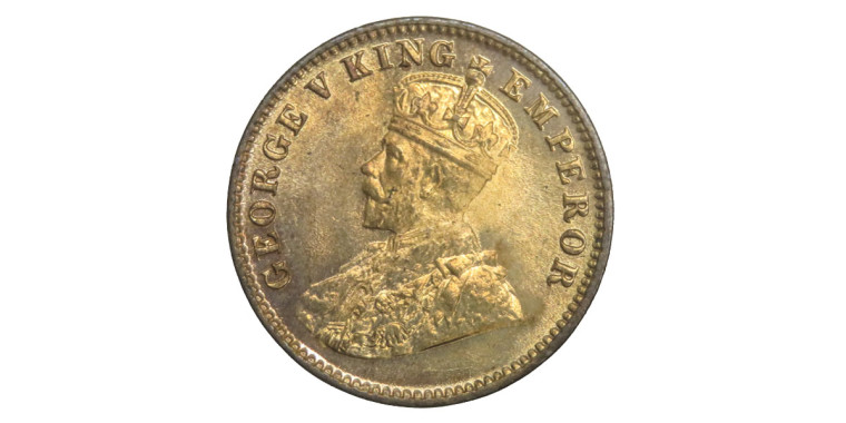 George V King Emperor, One Quarter Anna -1918 # Lot 5