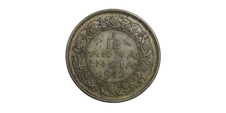 George VI King , 1/12 ANNA - 1942 (BRONZE)