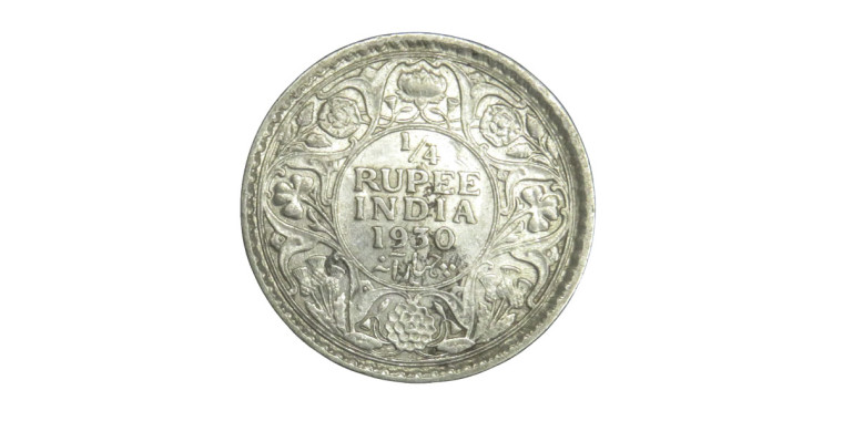 George V King, 1/4 Rupee - 1930