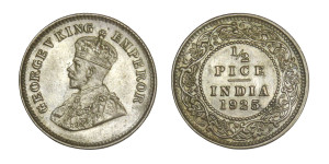 George V King Emperor, 1/2 PICE - 1925 # Lot 5