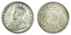 George V King Emperor, Half Rupee - 1934