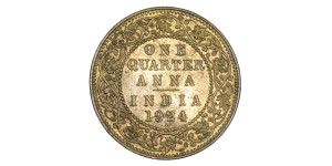 George V King, One Quarter Anna-1924 # lots 8