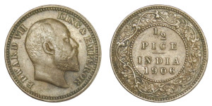 Edward VII King & Emperor, 1/2 PICE - 1906 # Lot 9