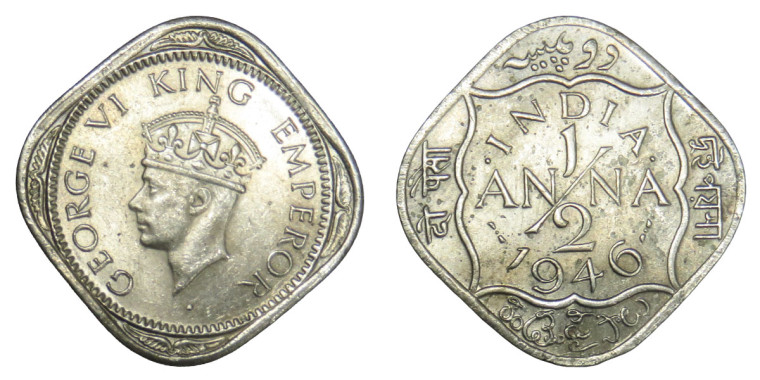 George VI King & Emperor, 1/2 Anna - 1946 # Lot 3