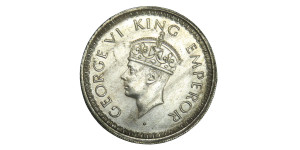 George VI King Emperor, Half Rupee - 1943, Broken 3