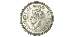 George VI King Emperor, Half Rupee - 1943, Broken 3