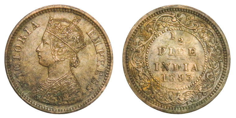 Victoria Empress, 1/2 PICE - 1895 # Lots 5