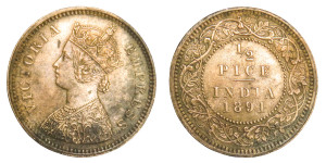 Victoria Empress, 1/2 PICE - 1894 # Lot 7