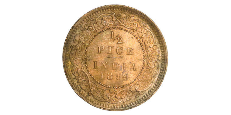 Victoria Empress, 1/2 PICE - 1894 # Lot 3