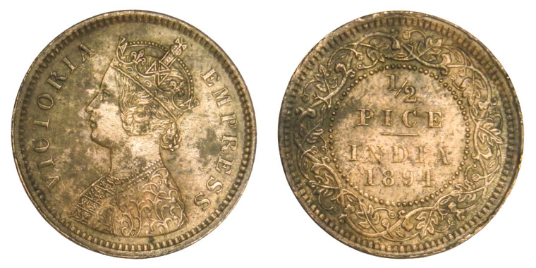 Victoria Empress, 1/2 PICE - 1894 # Lot 5