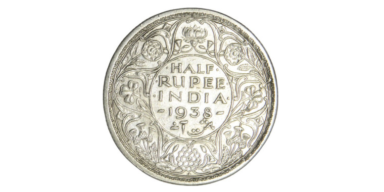 George VI King Emperor, Half Rupee - 1938