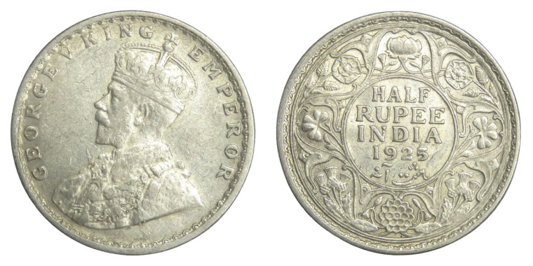 George V King Emperor, Half Rupee - 1925 # Lot 4