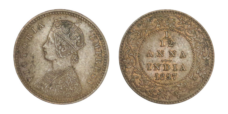 Victoria Empress, 1/12 Anna - 1897 # Lot 2