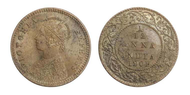 Victoria Empress, 1/12 ANNA -1901 # Lot 3