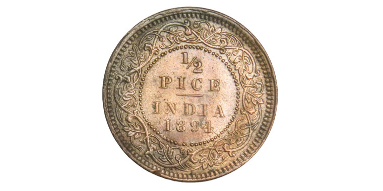 Victoria Empress, 1/2 PICE - 1894 # Lot 12