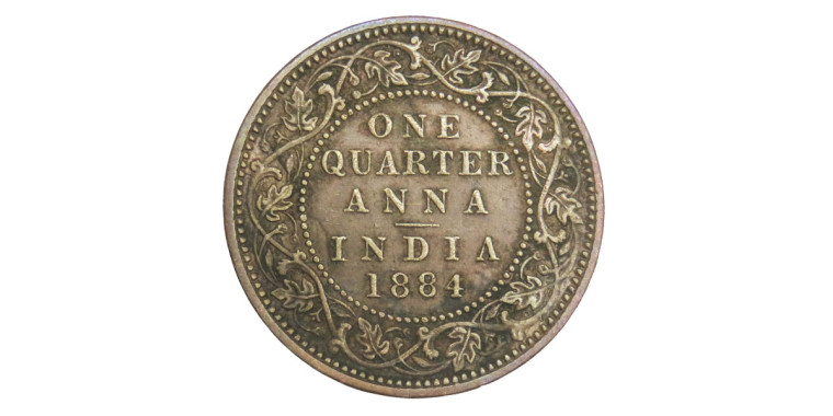 Victoria Empress, One Quarter Anna -1884 # lots 15