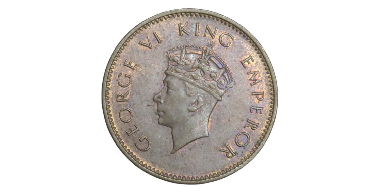 George VI King, One Quarter Anna -1938 # Lot 2