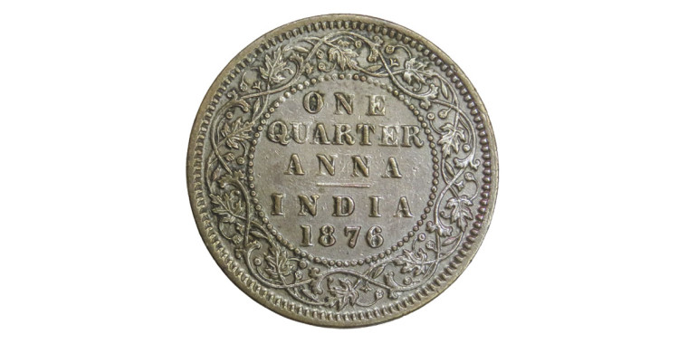 Victoria Empress, One Quarter Anna -1876 # Lots 12