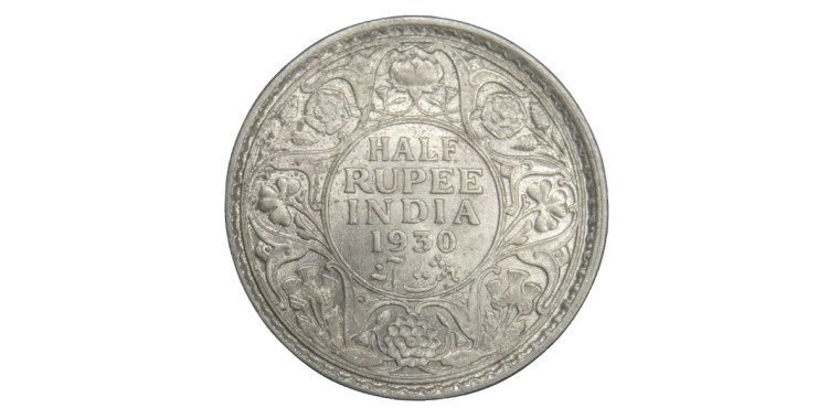 George V King Emperor, Half Rupee - 1930