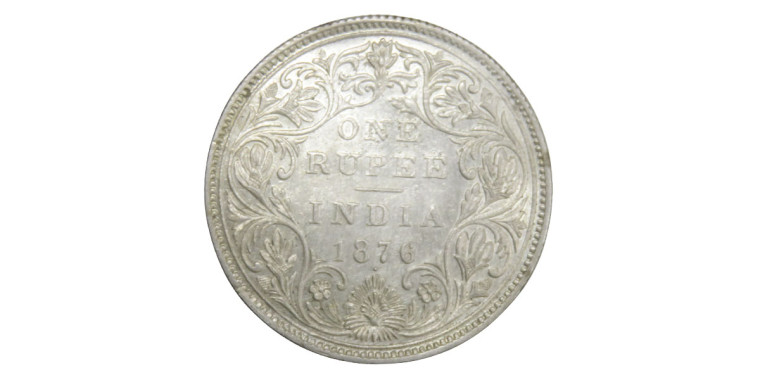 Victoria Queen, One Rupee -1876 # Lot 2