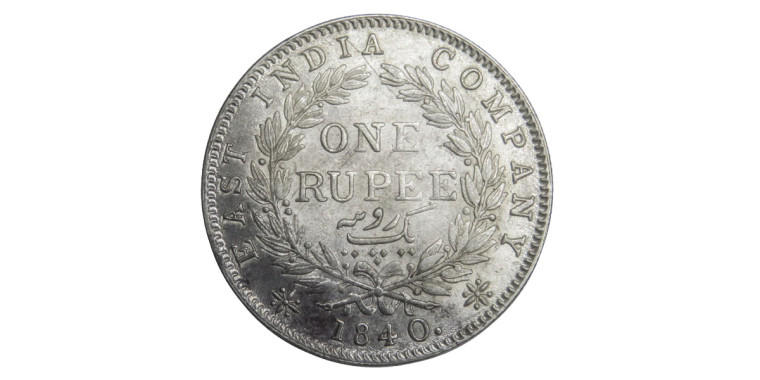 Victoria Queen, One Rupee - 1840 # Lot 10