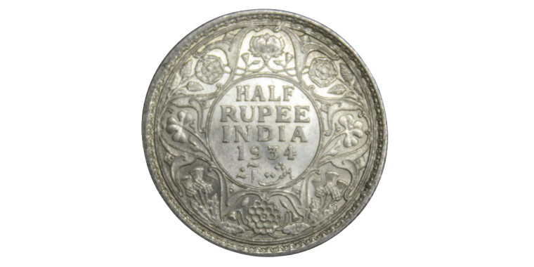 George V King Emperor, Half Rupee - 1934 # Lot 2