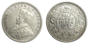 George V King Emperor, Half Rupee - 1921 # Lot 2