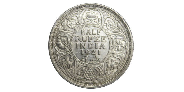 George V King Emperor, Half Rupee - 1921 # Lot 2