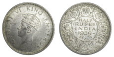 George VI King Emperor, Half Rupee - 1939 # Lot 2