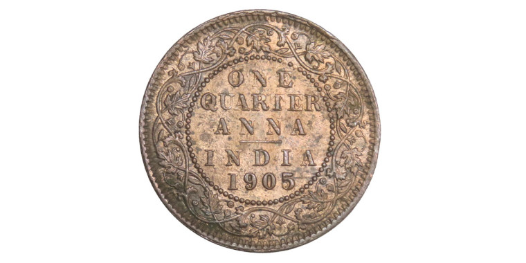 Edward VII King, One Quarter Anna - 1905 # Lot 8