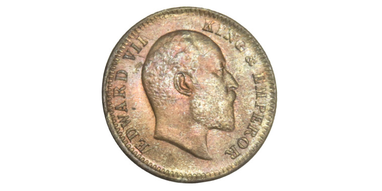 Edward VII King, One Quarter Anna - 1908 # Lot 4