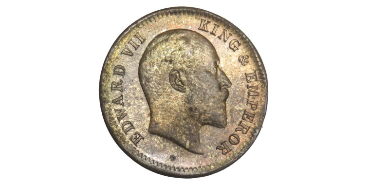 Edward VII King, One Quarter Anna - 1908 # Lot 5