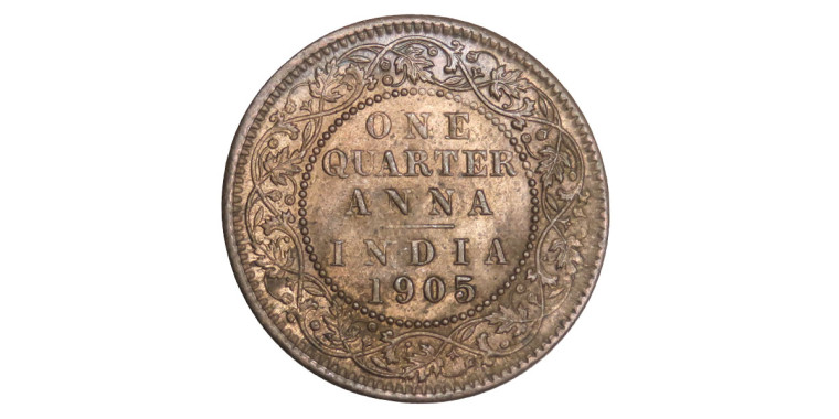 Edward VII King, One Quarter Anna - 1905 # Lot 9